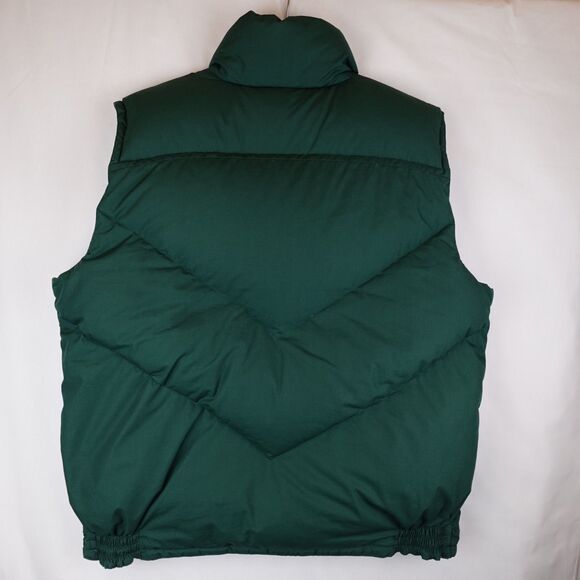 Vintage St. John's Bay Down Puffer Vest Men XL Waterfowl Green Zip Snap Outdoor - Picture 13 of 14